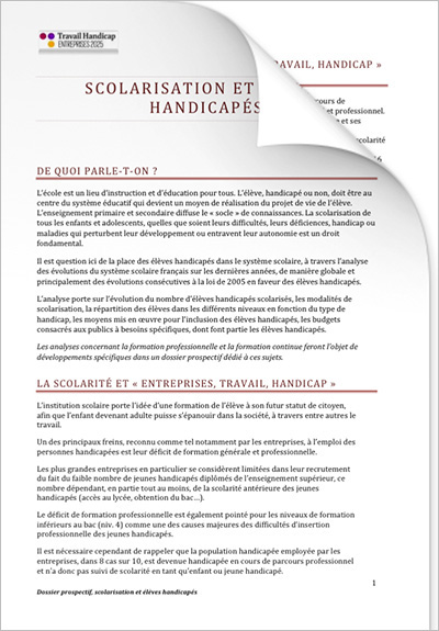 ETH 2025 - Formation « Scolarisation et élèves handicapés » (PDF)